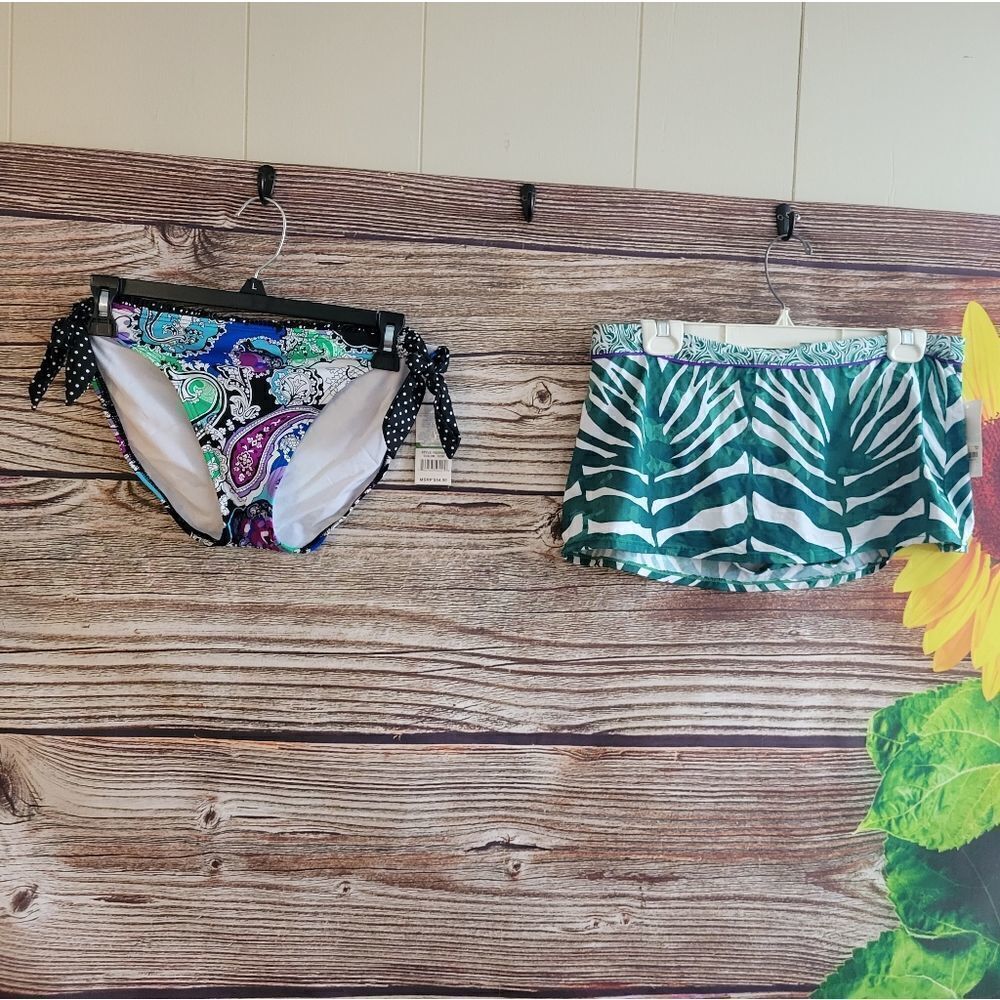 Kenneth Cole bikini Bottoms set of ( 2 ) large NWT